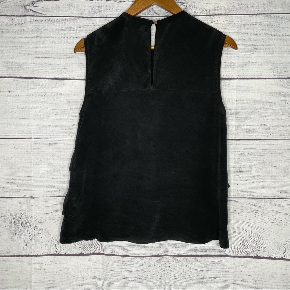 Nicole Miller Artelier black silk ruffle tank top - Picture 10 of 12